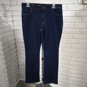 Old Navy Ladies Size 14 Dark Wash Mid Rise Kicker Bootcut Blue Jeans